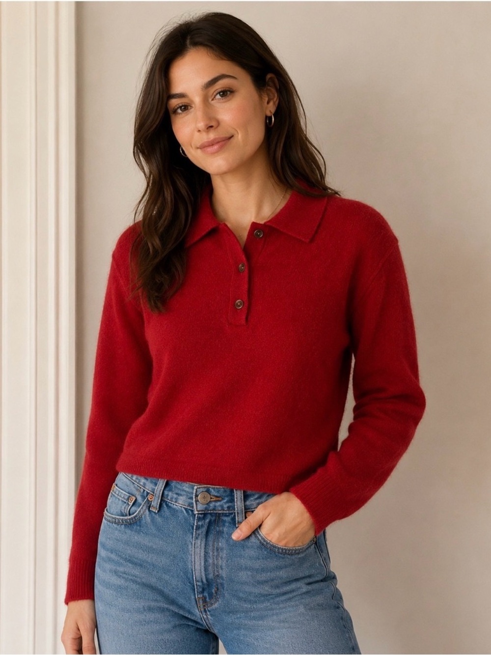 Anthropologie Pilcro Red Cashmere Sweater